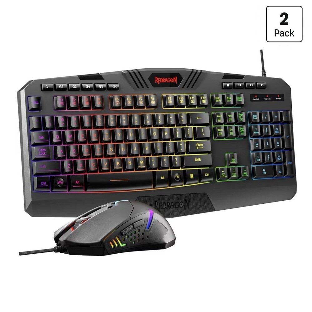 REDRAGON S101 Programmable Gaming Keyboard and Mouse Combo Set,RGB Backlit